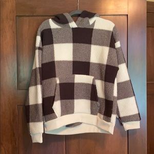 Buffalo check pull over black and winter white